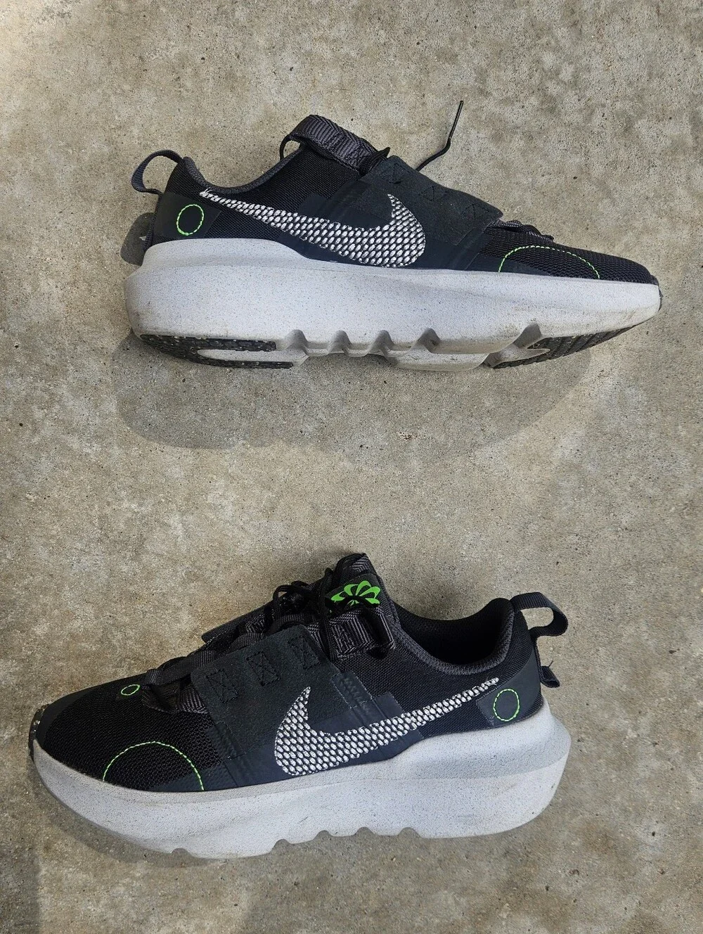 Nike Kids Black Sneakers with Neon Green Accents